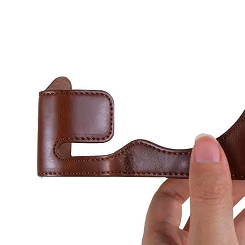 Rieibi PU Leather Half Camera Case for Sony Alpha 7 IV a7S III A1 Cameras | Coffee thumbnail 5