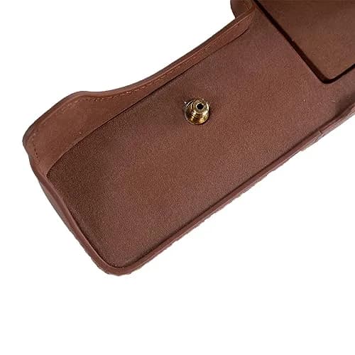 Rieibi PU Leather Half Camera Case for Sony Alpha 7 IV a7S III A1 Cameras | Coffee thumbnail 6