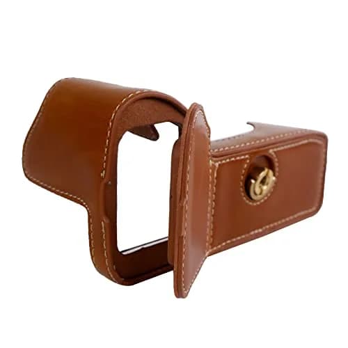 Rieibi PU Leather Half Camera Case for Sony Alpha 7 IV A7S III A1 Cameras, Vintage Brown | Protective Case with Tripod Mount thumbnail 4