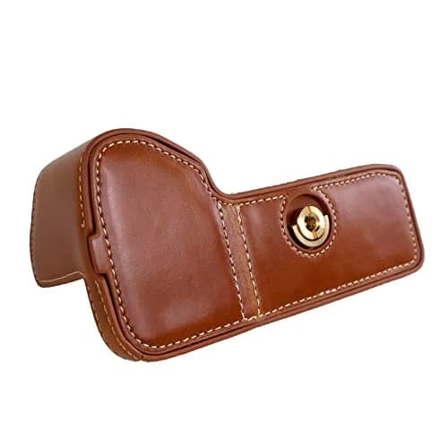 Rieibi PU Leather Half Camera Case for Sony Alpha 7 IV A7S III A1 Cameras, Vintage Brown | Protective Case with Tripod Mount thumbnail 7