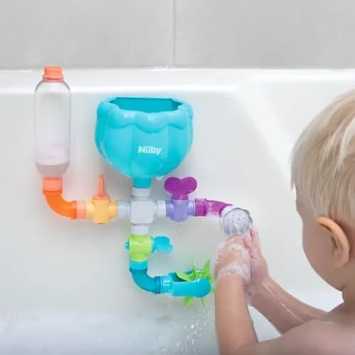 Nuby Wacky Waterworks Pipes Bath Toy - Baby Bathtub Toy with Interactive Features for Cognitive Development thumbnail 9