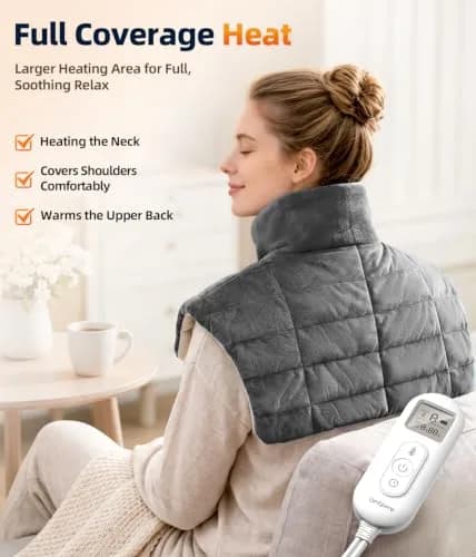 Comfytemp Weighted Heating Pad for Neck Shoulders Back 1.2 kg (2.6 lb) | 9 Heat Settings, 11 Auto-Off Timers, Machine Washable thumbnail 3