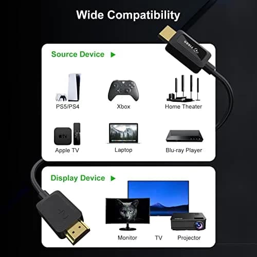 FIBBR Fiber Optic HDMI 2.1 Cable 7.3m (24ft) | 48Gbps 8K@60Hz 4K@120Hz VRR ALLM thumbnail 9