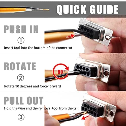 JRready DRK-D SUB Insertion Extraction Tool for D-Sub Pins | Stainless Steel, Gold (1-Pack) thumbnail 6