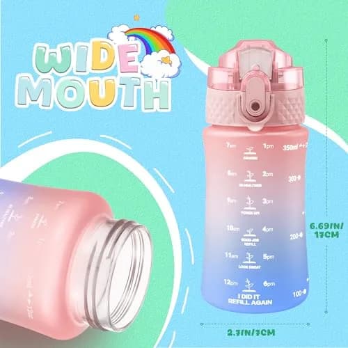 OLDLEY Kids Water Bottle 355ml (12 oz) | BPA-Free Reusable Tritan Plastic with Straw & Chug Lids thumbnail 6