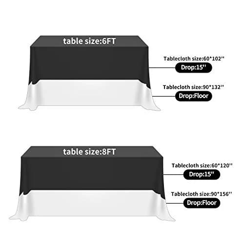 Fokitut 2 Pack Waterproof Rectangle Tablecloth 60x120 Inch | Stain & Wrinkle Resistant Polyester thumbnail 3