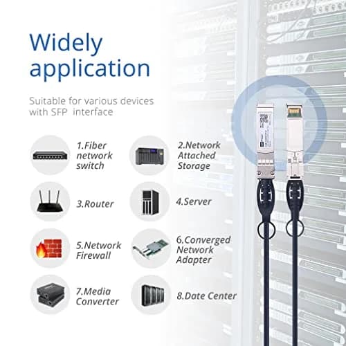 H!Fiber 1.25G SFP Cable, 0.5m | Cisco Compatible Copper Twinax Direct Attach Cable thumbnail 5