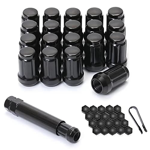 ChnewAuto M12x1.25 Black Lug Nuts 6 Spline Set of 20 | Anti-Theft Acorn Wheel Nuts thumbnail 1