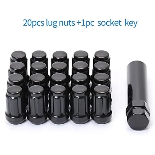 ChnewAuto M12x1.25 Black Lug Nuts 6 Spline Set of 20 | Anti-Theft Acorn Wheel Nuts thumbnail 2