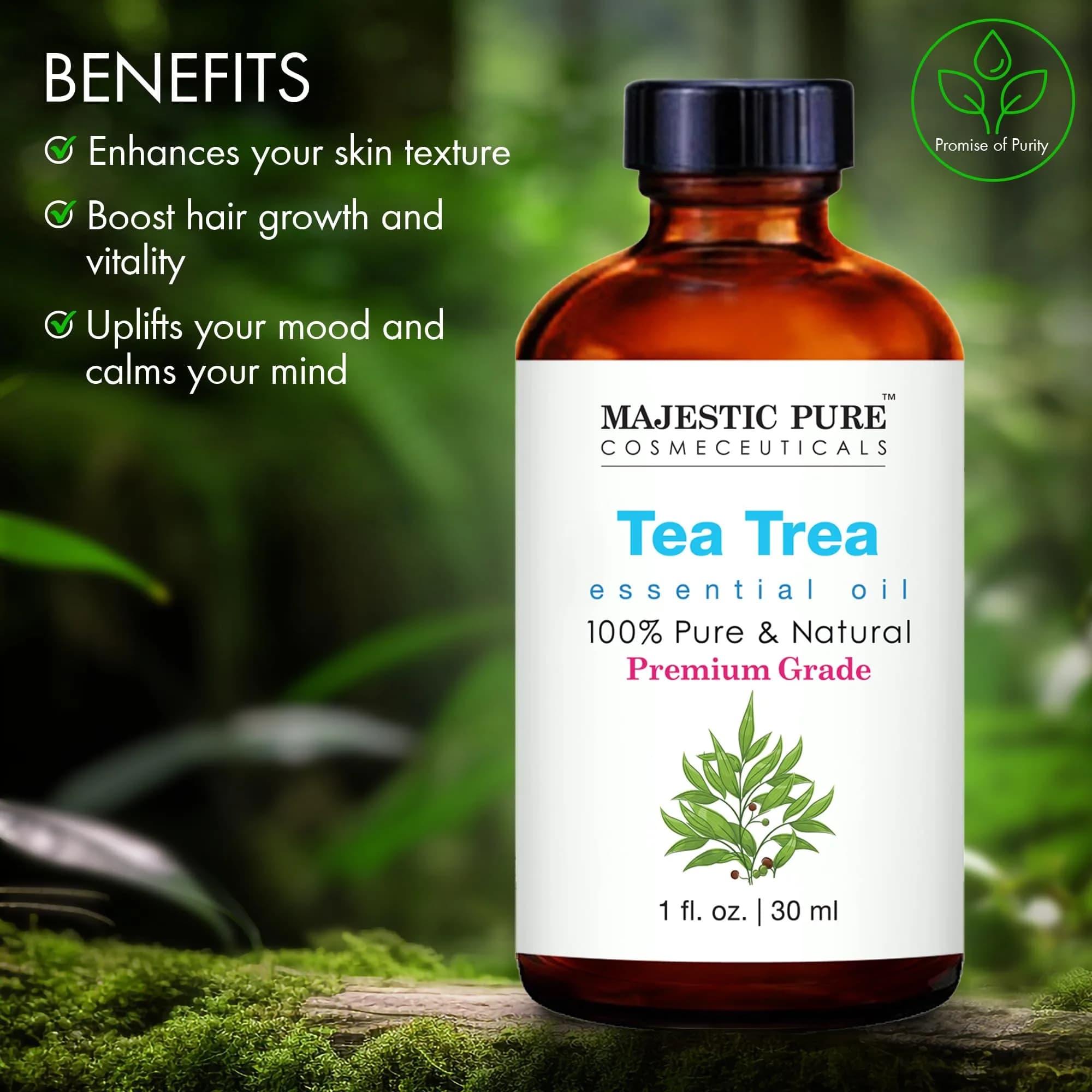 Majestic Pure Tea Tree Essential Oil 1 Fl Oz (30ml) | Pure & Natural for Diffuser, Aromatherapy, Soap & Candle Making thumbnail 4