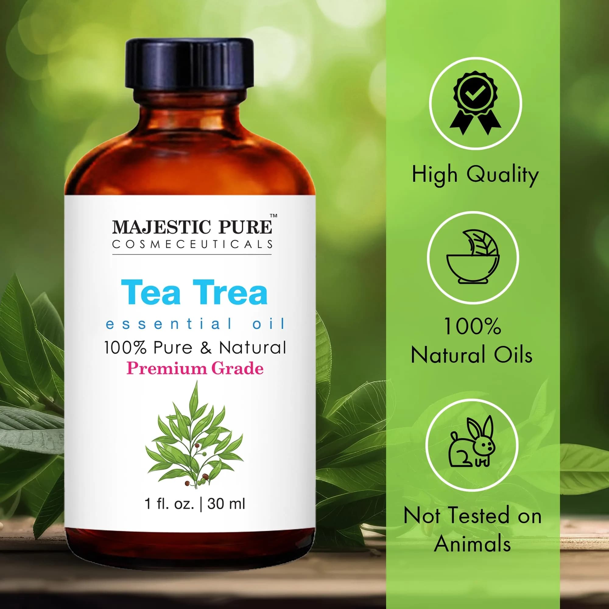 Majestic Pure Tea Tree Essential Oil 1 Fl Oz (30ml) | Pure & Natural for Diffuser, Aromatherapy, Soap & Candle Making thumbnail 5