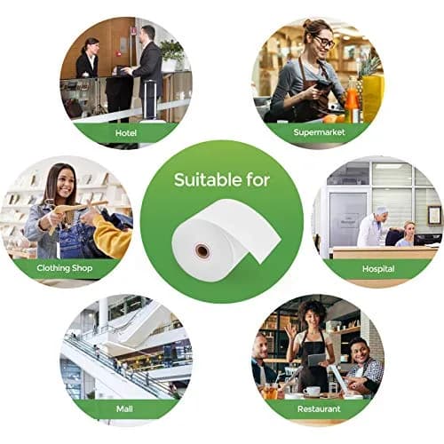 MUNBYN Thermal Receipt Paper 3 1/8" x 230ft (80mm x 70.1m) | BPA Free, 10 Rolls for POS Printers thumbnail 5