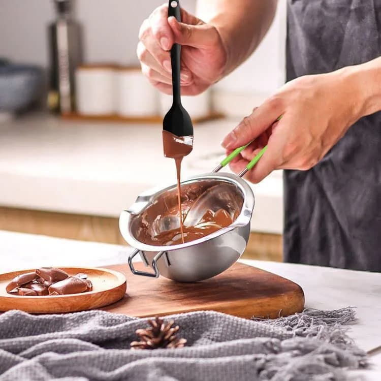 SONGZIMING Double Boiler Pot Set 600ml & 1600ml with Silicone Spatula | Induction Compatible Melting Pot thumbnail 7