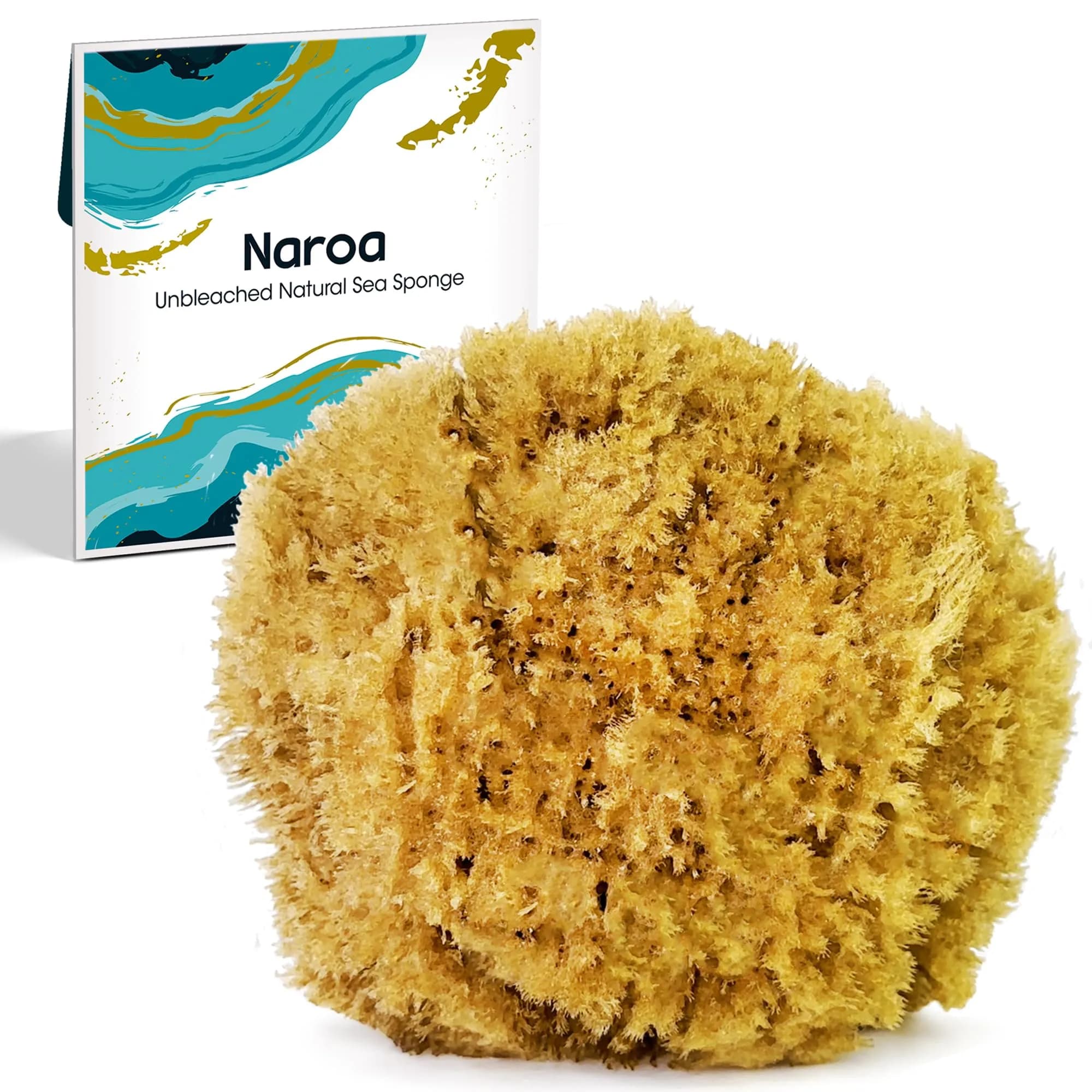 Naroa Exfoliating Natural Sponge for Shower Large | Bath Sea Loofah for Healthy Skin — Medium