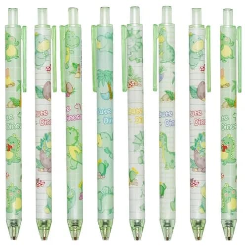Maydahui Retractable Dinosaur Gel Pens 12-Pack (0.5mm Fine Point, Black Ink) | Smooth Writing for Students & Office thumbnail 1