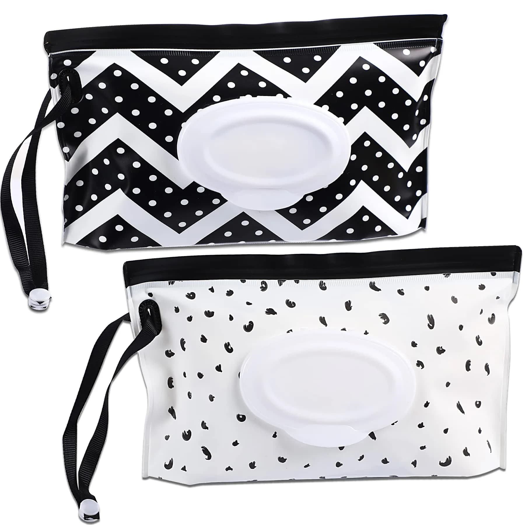 FEBSNOW 2 Pack Baby Wipe Dispenser, Reusable Portable Travel Wipe Holder (24 x 13.5 x 4 cm) — Multicolor G
