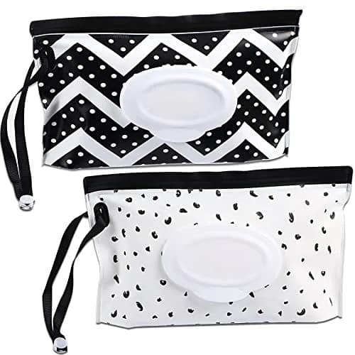 FEBSNOW Baby Wipe Dispenser 2 Pack | Portable Wet Wipe Holder Container for Diaper Bags thumbnail 1