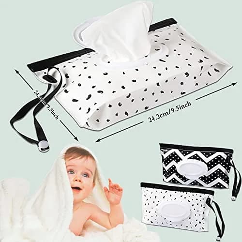 FEBSNOW Baby Wipe Dispenser 2 Pack | Portable Wet Wipe Holder Container for Diaper Bags thumbnail 2