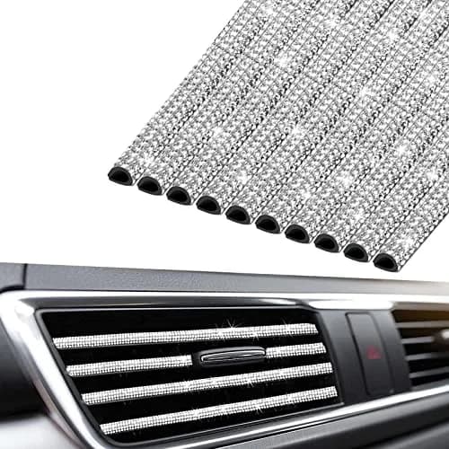 INSAUTO Bling Car Vent Outlet Trim 10-Pack | Sparkly Rhinestone Interior Decoration for Women thumbnail 1