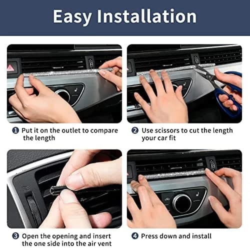 INSAUTO Bling Car Vent Outlet Trim 10-Pack | Sparkly Rhinestone Interior Decoration for Women thumbnail 5