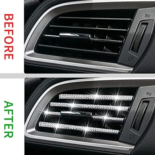 INSAUTO Bling Car Vent Outlet Trim 10-Pack | Sparkly Rhinestone Interior Decoration for Women thumbnail 8