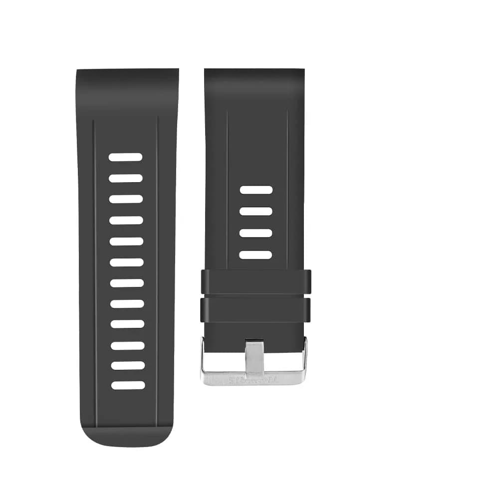 Rainbuvvy Wrist Strap Replacement Strap for 2.4 inch Large Screen Smartwatch | Original Black Plastic Band — Black