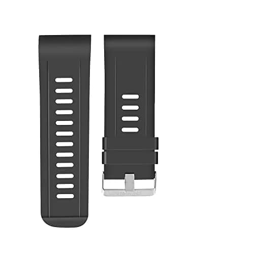 Rainbuvvy Silicone Watch Band for DM100 LEMFO 2.86" Screen, 32mm Width | Black Sports Band with Tang Buckle thumbnail 1