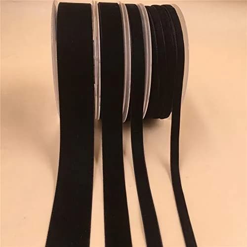 XMRIBBON Black Velvet Ribbon Single Sided 3.8 cm (1 1/2 Inch) by 9.14 m (10 Yards) Spool | Classic Solid Nylon Craft Ribbon thumbnail 6