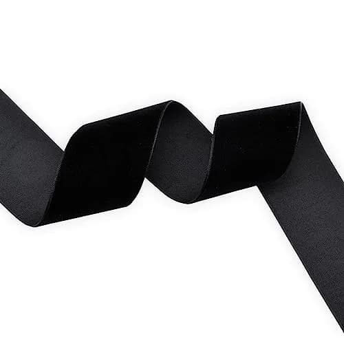 XMRIBBON Black Velvet Ribbon Single Sided 3.8 cm (1 1/2 Inch) by 9.14 m (10 Yards) Spool | Classic Solid Nylon Craft Ribbon thumbnail 2