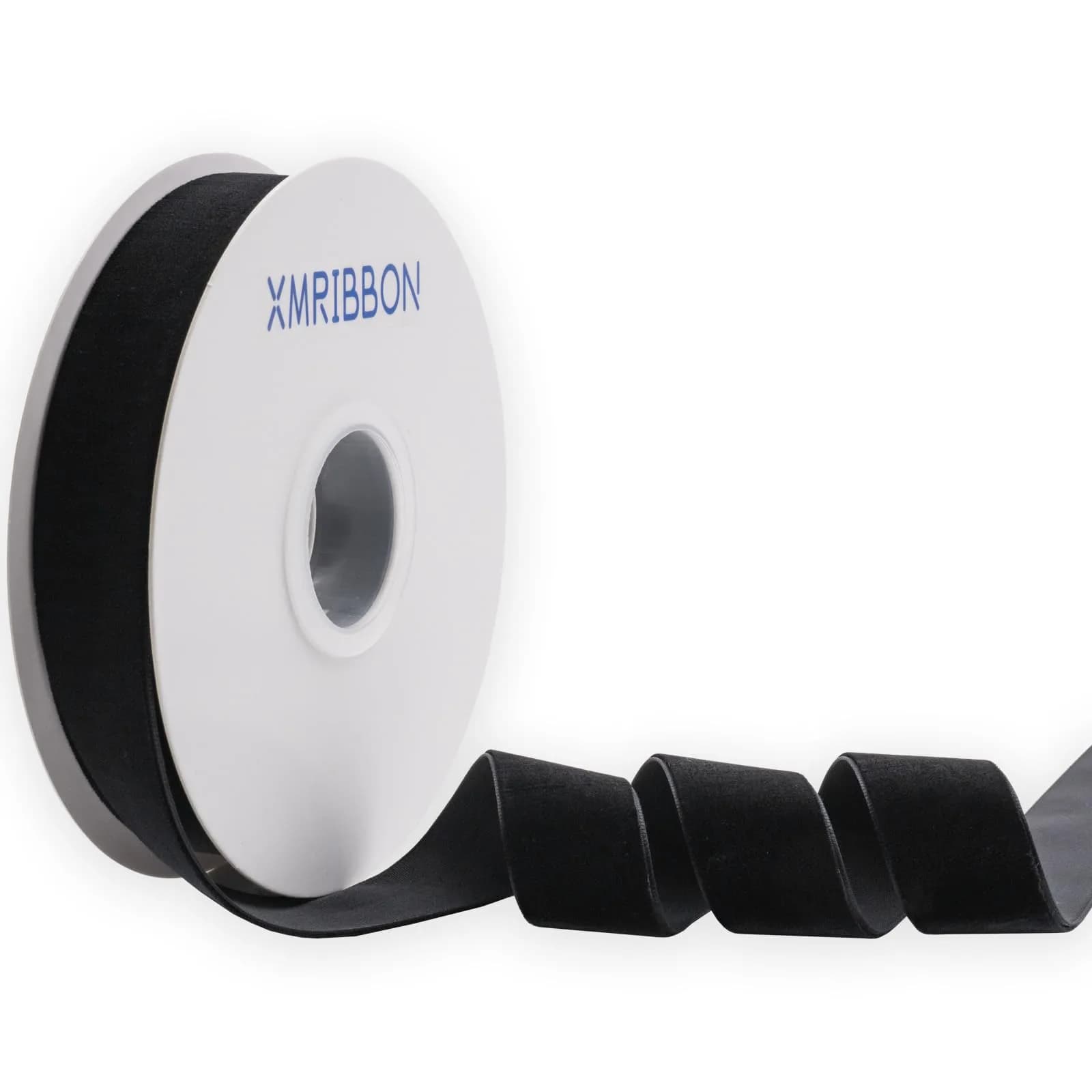 XMRIBBON Black Velvet Ribbon Single Sided, 5.08 cm (2 Inch) x 9.14 m (10 Yards) Spool | Classic Solid Craft Ribbon — Black