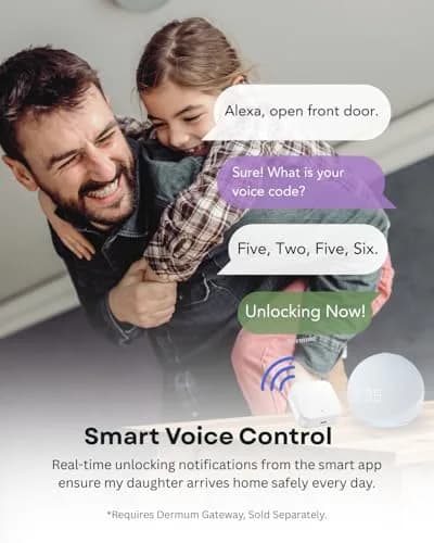 Dermum Black Fingerprint Digital Smart Lock with Handle & Keypad | App Control Biometric Deadbolt Door Knob thumbnail 6