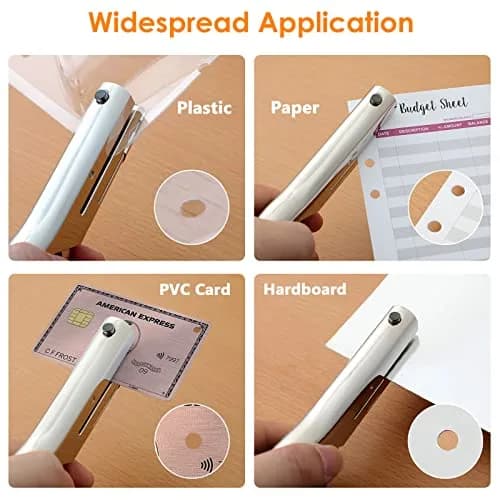 Rikolto Heavy Duty Single Hole Punch 1/4 inch (6mm) Hole, 2" Reach | Punches Paper, Cards, PVC, Thin Plastic thumbnail 2