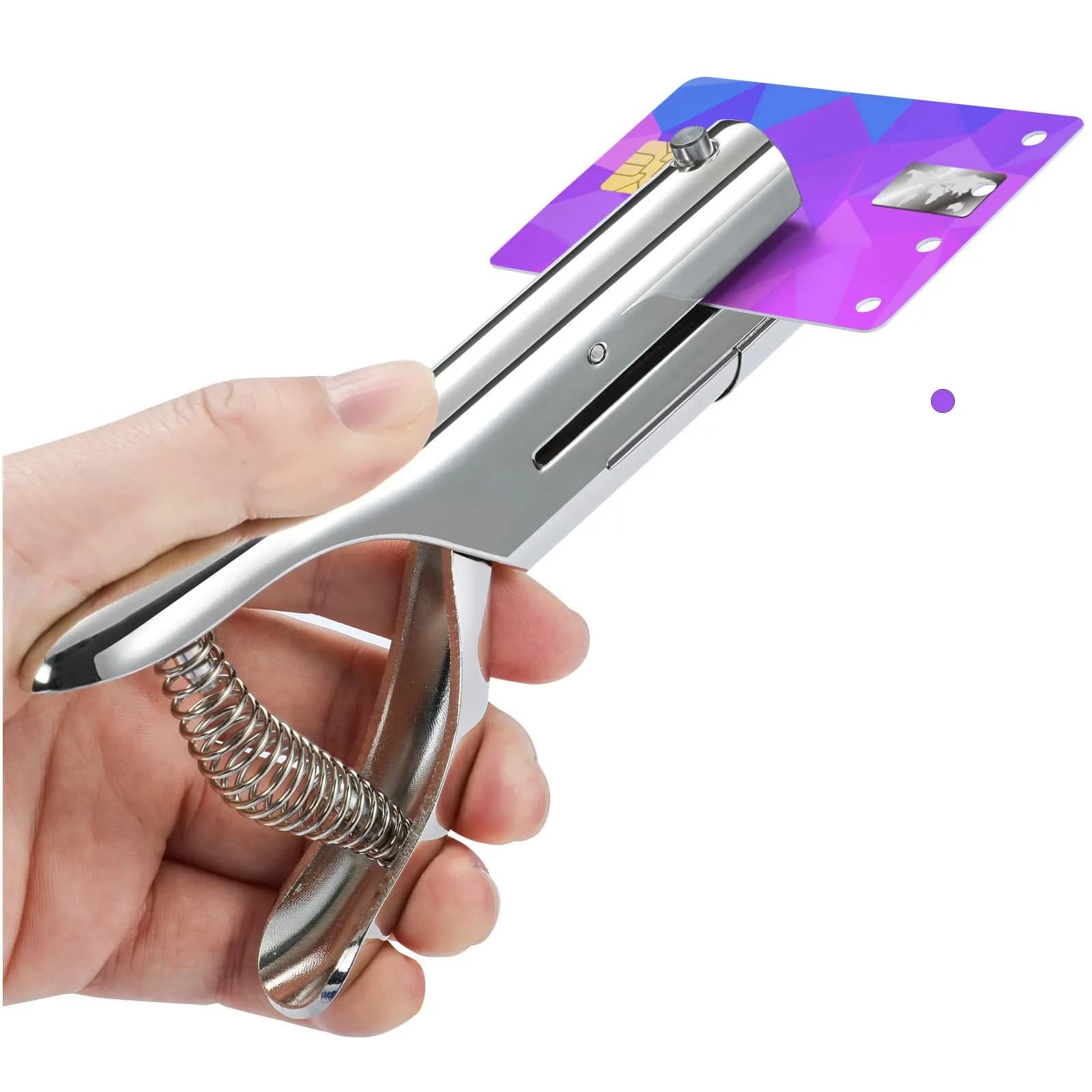 Rikolto Heavy Duty Single Hole Punch 8mm (5/16") Silver | Punches up to 20 A4 Sheets — 1/8"-3mm Hole