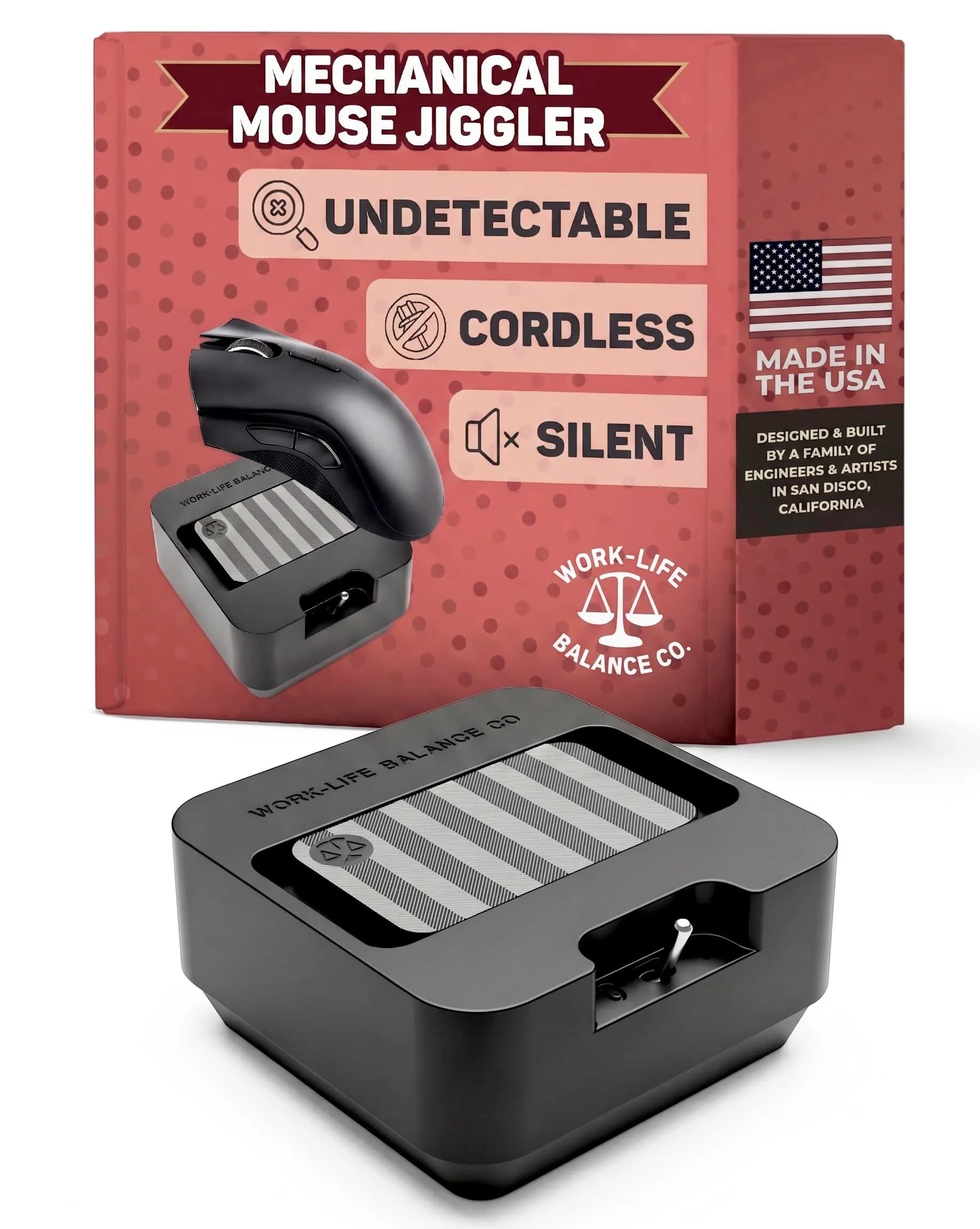 Work-Life Balance Corporation Mechanical Mouse Jiggler, Cordless & Undetectable | Keeps Computer Active — Sunshine