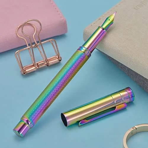 Asvine Hongdian Forest Fountain Pen Bent Nib Rainbow Color 1.0mm (13.8cm) | Smooth Ink Flow for Professionals thumbnail 5