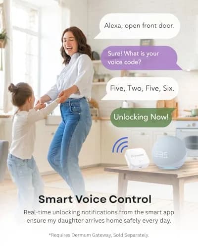 Dermum Smart Digital Door Lock with Handle & Keypad, Fingerprint Biometric Deadbolt - Silver thumbnail 5
