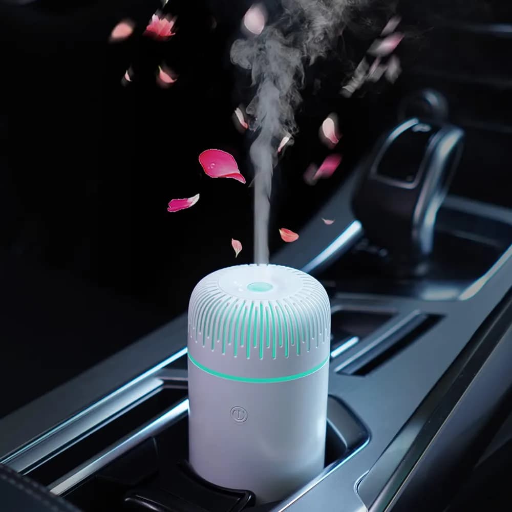 UrrSovv USB Car Diffuser Humidifier 100ml (3.38 Fl Oz) | Ultrasonic Cool Mist for Car & Home — White