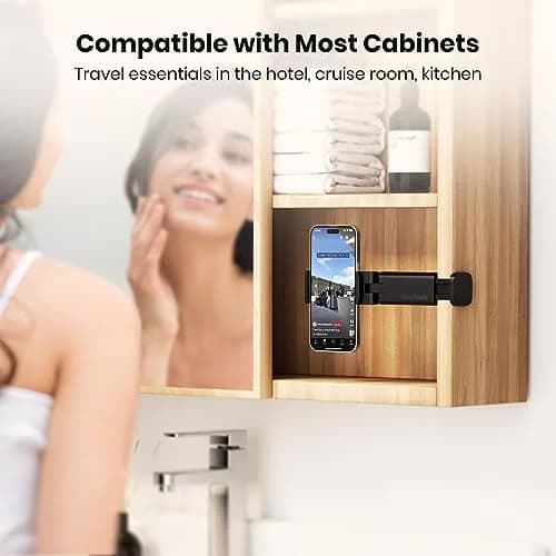 Klearlook 2-Pack Airplane Phone Holder Mount, Black | 360° Rotating Travel Stand for Phones 4.7-6.9 inches thumbnail 5