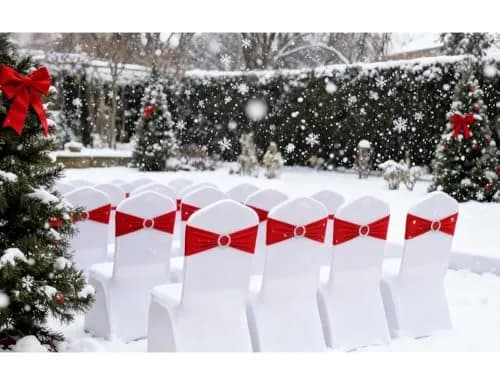 Gankar Red Spandex Chair Sashes 50 Pack (1.288 kg) | Wedding & Party Chair Bands with Buckles thumbnail 4