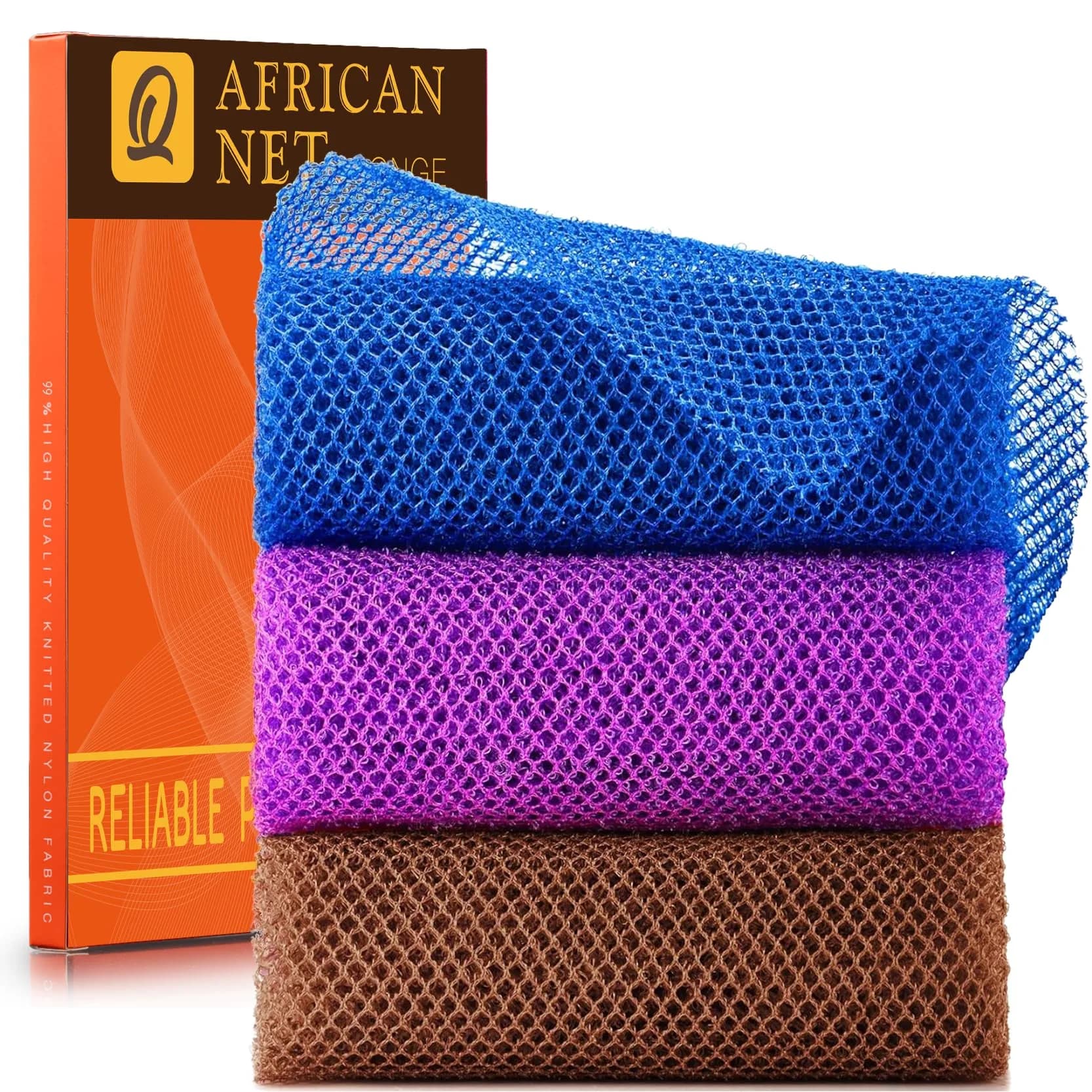 UJFQBH African Net Bath Sponge 80cm (31.4 inches) | Exfoliates Skin for Daily Use