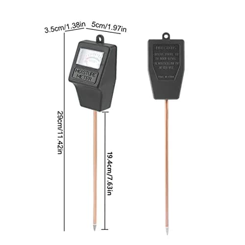 Hathdia Soil Moisture Meter Black | 7.6 inch Probe for Potted Plants, Garden, Farm, Lawn thumbnail 6