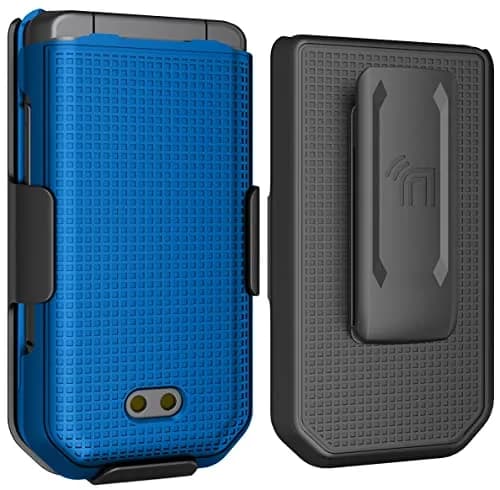 Nakedcellphone Combo for CAT S22 Flip Phone Case with Belt Clip - Blue | Slim Polycarbonate Cover & Rotating Holster thumbnail 8