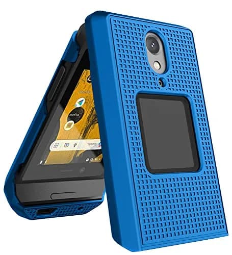 Nakedcellphone Combo for CAT S22 Flip Phone Case with Belt Clip - Blue | Slim Polycarbonate Cover & Rotating Holster thumbnail 9