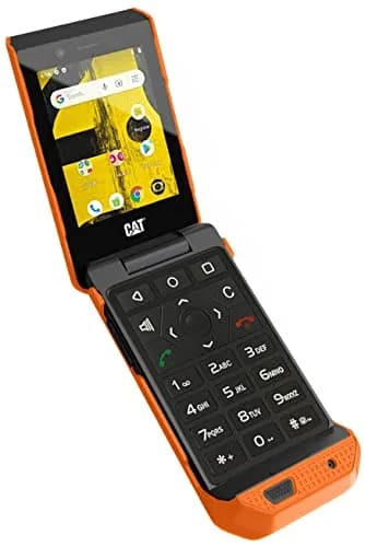 Nakedcellphone Grid Series CAT S22 Flip Phone Case - Bright Orange | Protective Hard Shell Cover thumbnail 6