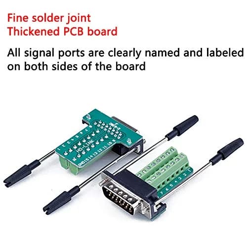 ANMBEST DB15 Female Solderless RS232 Serial to 15 Pin Terminal Adapter 2-Pack | Connects Legacy Devices thumbnail 2