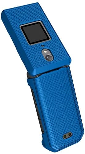 Nakedcellphone Grid Series CAT S22 Flip Phone Case - Blue | Protective Hard Shell Cover thumbnail 5