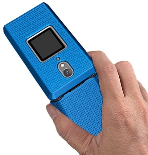 Nakedcellphone Grid Series CAT S22 Flip Phone Case - Blue | Protective Hard Shell Cover thumbnail 3
