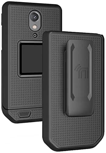 Nakedcellphone Combo for CAT S22 Flip Phone Case with Belt Clip - Black | Slim Polycarbonate Cover & Rotating Holster thumbnail 1