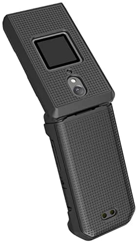 Nakedcellphone Grid Series Black Flip Phone Case for CAT S22 | Hard Polycarbonate with Matte Grip thumbnail 4