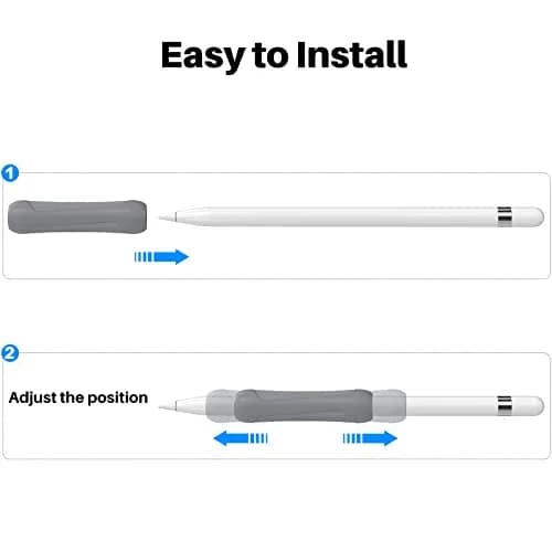 NIUTRENDZ 3 Pack Silicone Grip for Apple Pencil 1st Generation, Grey + Black + White | Ergonomic Sleeve for Comfortable Writing thumbnail 5